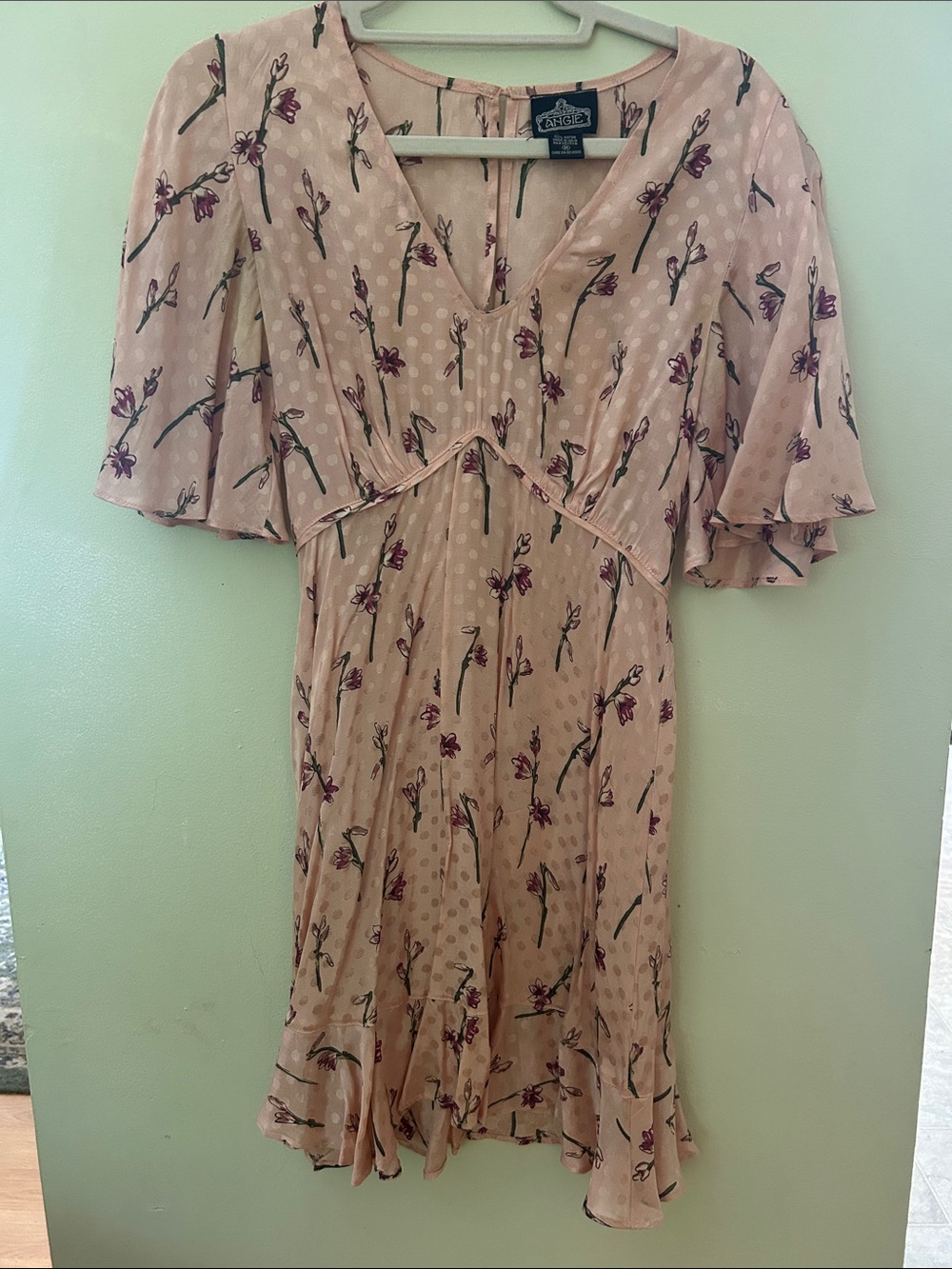 Blush Pink Floral Midi Dress